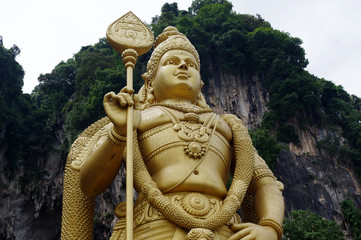 Lord Murugan Statue aux grottes de Batu, Selangor, Malaisie