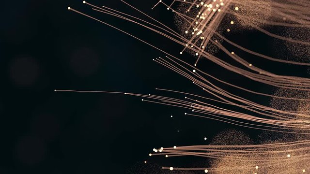 Stunning 3D golden particle trail animation 