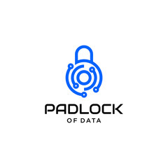 Obraz premium Modern line logo design of security system and padlock with clean background - EPS10 - Vector.