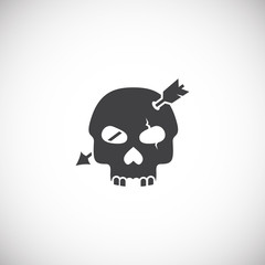 Skull icon on background for graphic and web design. Creative illustration concept symbol for web or mobile app