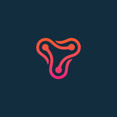 Network logo. Geometric branding logo. Abstract technology logo. Digital logo