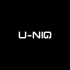 Clean text logo design of UNIQ with dark background - EPS10 - Vector.