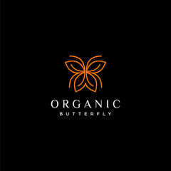 Unique and modern logo design of butterfly with dark background - EPS10 - Vector.