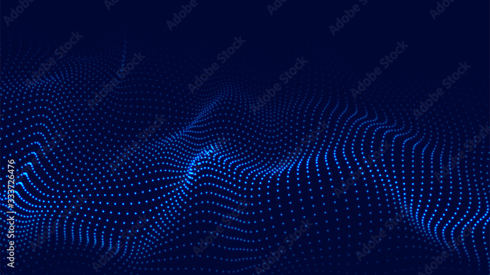 Aufkleber vector abstract blue futuristic background. big data visualization. digital dynamic wave of particle