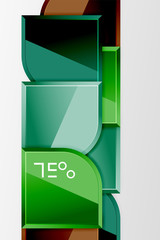 Glossy glass squares with round elements geometric composition. Abstract geometric background with 3d effect composition For Wallpaper, Banner, Background, Card, Book Illustration, landing page