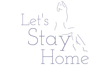 Self quarantine and social distancing concept. Stay home. COVID-19 coronavirus. Template for background, banner, poster with text inscription. Vector EPS10 illustration.