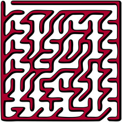 Purple square maze(12x12) on a white background