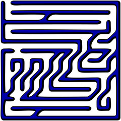 Dark-blue square maze(12x12) on a white background