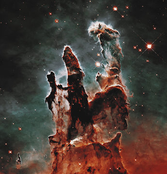 Pillars of Creation. Elements of this image furnished by NASA.
