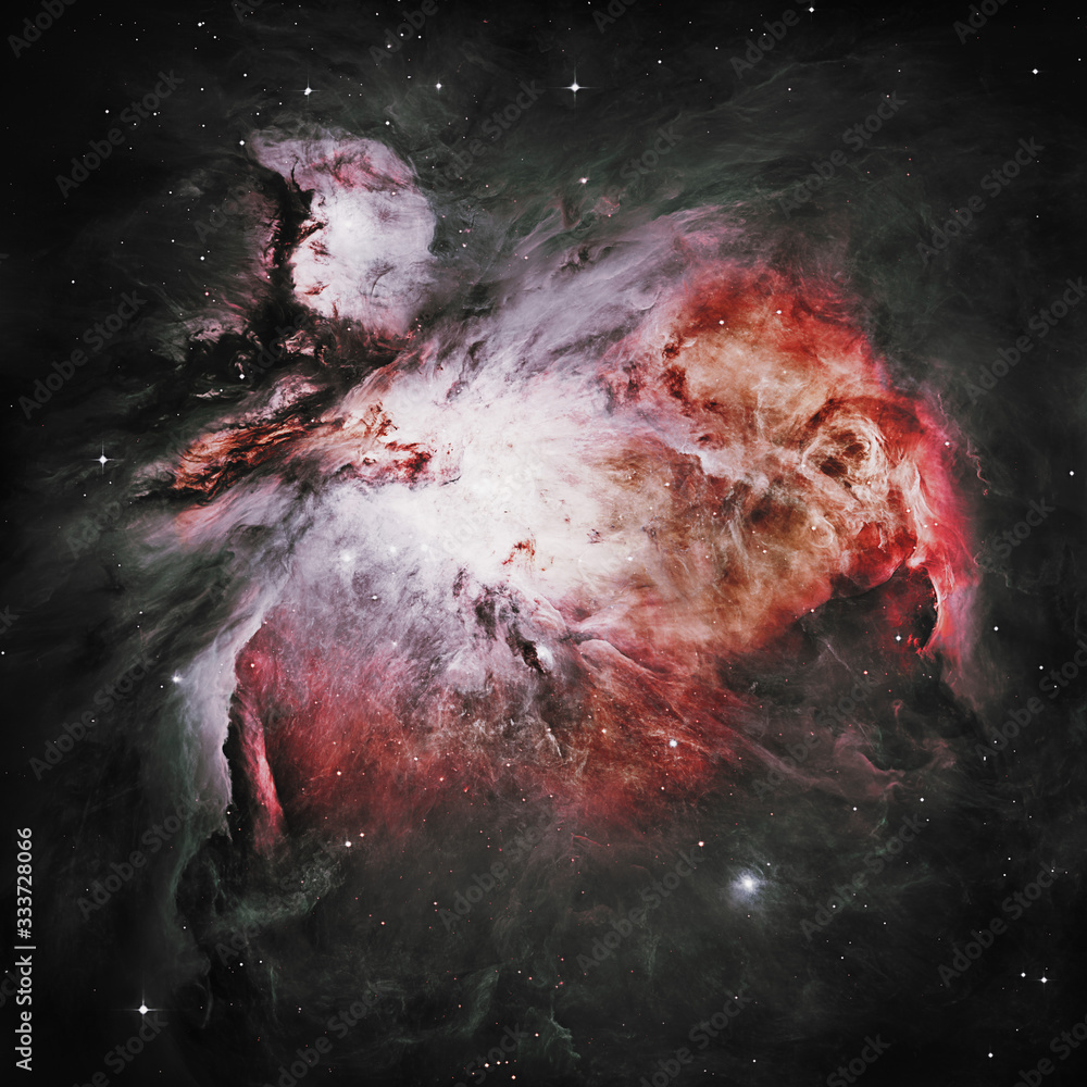 Wall mural great nebula in orion, messier 42. elements of this image furnished by nasa. retouched image.