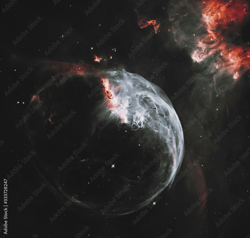 Wall mural bubble nebula in cassiopeia constellation. elements of this image furnished by nasa.