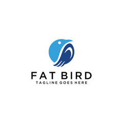 Creative modern clean abstract fat bird animal logo design.
