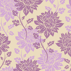 Obraz premium Vintage Flowers Seamless Pattern