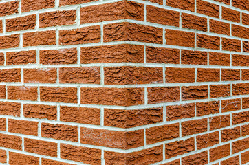 corner perspective view of a brick wall