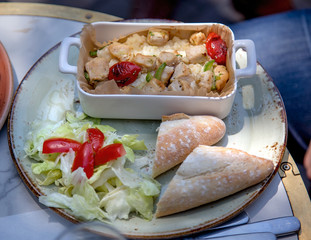 breakfast with salad on the air