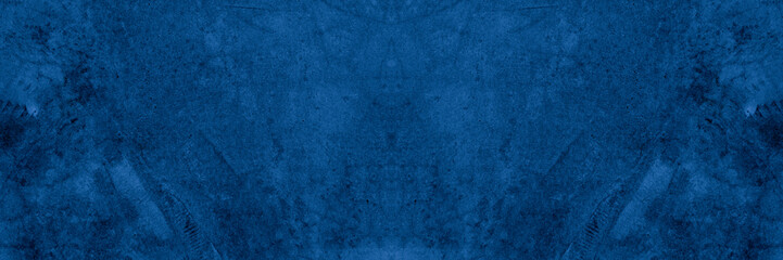 Old wall pattern texture cement blue dark abstract blue color design are light with black gradient background.