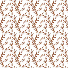 Autumn leaf seamless pattern cute textural digital art on a white background. Print for wrapping paper, kitchen textiles, covers, books, cards, invitations, web, covers, banners.