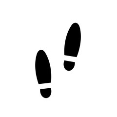 Steps, bootprints, icon. Raster illustration.