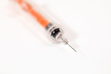 syringe for injection on a white background