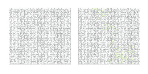 Huge 80x80 rectangular maze with solution