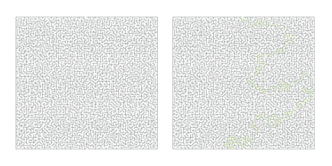 Huge 80x80 rectangular maze with solution