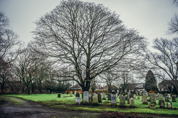 Old Cemetery on a lower slopes of Corstorphine Hill in Edinburgh city, UK