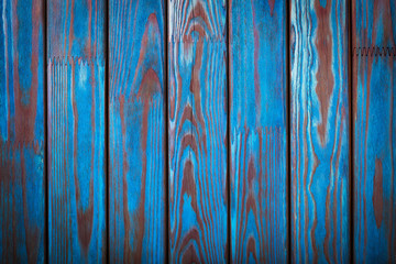 Vintage wooden  blue boards. view with copy space. Background for design.