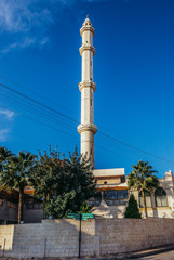 Minaret of Saladin Mosque in Amman, Jordan