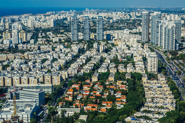 Aerial view from in Tel Aviv, Israel