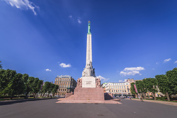 Obraz premium Monument of Freedom in Riga, symbol of independence and sovereignty of Latvia