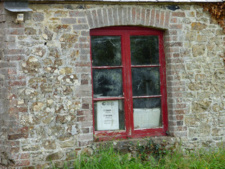 old red window