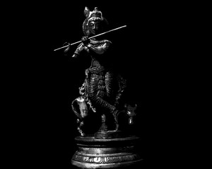 Isolated Black Background Krishna