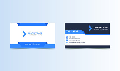 Creative and Custom Business card Design Blue-Black Color Template and Pro Vector Illustration