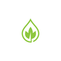 Green Leaf eco organic Logo design vector template