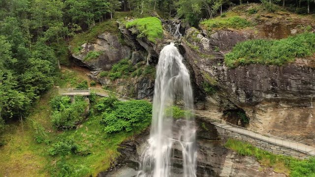 Steinsdalsfossen is a waterfall in the village of Steine in the municipality of Kvam in Hordaland county, Norway. The waterfall is one of the most visited tourist sites in Norway.