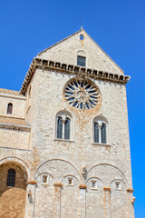 Fototapeta na wymiar Details of the Roman Catholic cathedral dedicated to Saint Nicholas the Pilgrim in Trani, Puglia, Italy
