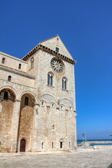 Fototapeta na wymiar Details of the Roman Catholic cathedral dedicated to Saint Nicholas the Pilgrim in Trani, Puglia, Italy