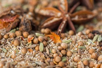 Closeup macro shot of Indian spice mix