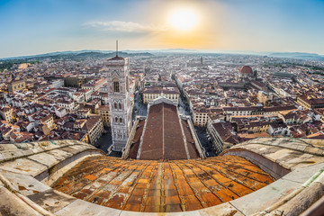 Santa Maria del Fiore, Duomo di Firenze, tramonto dalla cupola