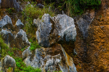Incredible textures  in the Cabarceno nature park. Cantabria. Northern coast of Spain