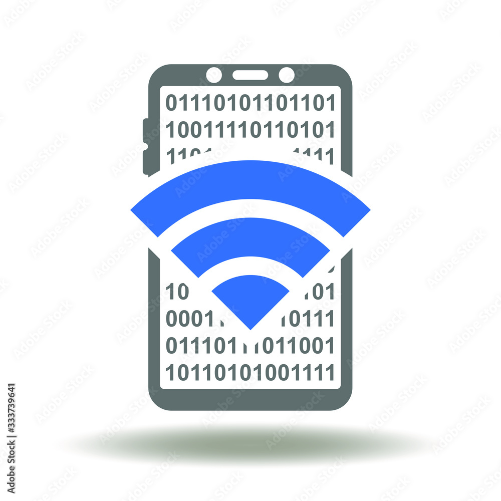 Poster phone wi-fi internet connection icon vector. smartphone wifi newtwork digital mobile web communicati