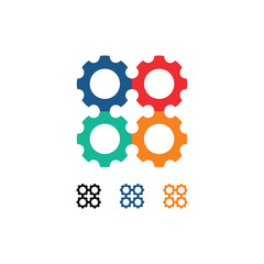 Gear Logo Design Technology and Service or Renovation Vector Icon