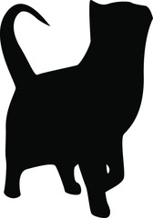Vector illustration, cat silhouette on a white background.