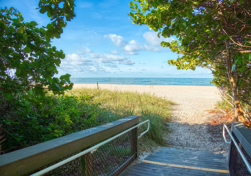 Walkway to Gulf of Mexico beach on Casey Key in Nokomis Florida, in Florida in the United States