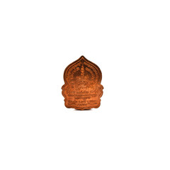 small buddha image used as amulets pendant,thai monk amulet on white image background
