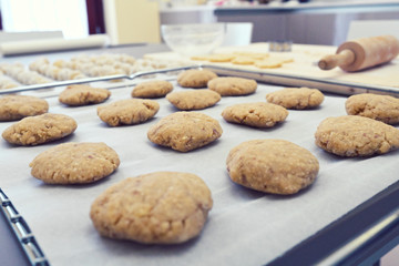 preparing the shapes for homemade cookies