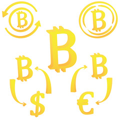 Bitcoin internet virtual cryptocurrency symbol icon