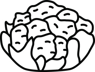 Cauliflower Vegetable Icon Illustration Design