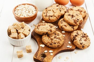 Oatmeal cookies with chocolate