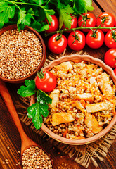 Buckwheat porridge with meat
